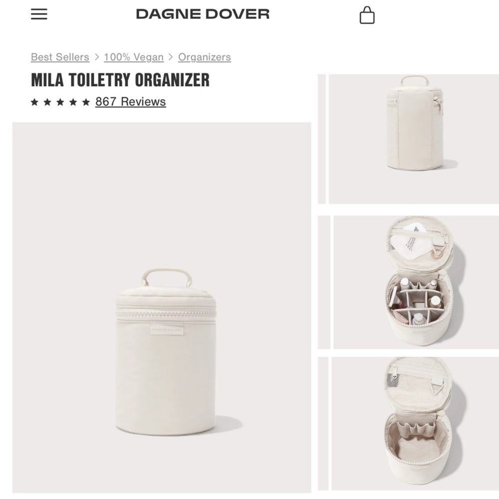 🧡 Orange_ Dagne Dover - Mila Toiletry Large Organizer